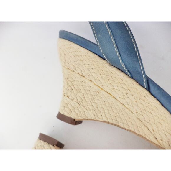 CIRCA JOAN & DAVID ROSEVILLE 8M TURQUOISE LEATHER & TAN ANKLE STRAP SANDAL SHOE - Picture 8 of 10